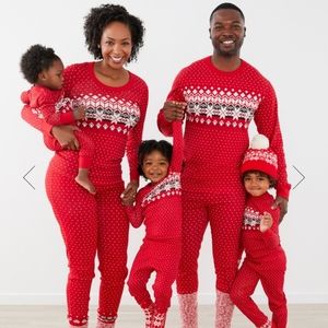 NWT Hanna Andersson Heritage Fairisle Long John Top in Red.